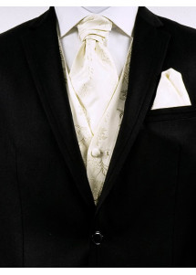 Westenset Rankenmuster: Weste, Plastron und Einstecktuch Ivory Ashford