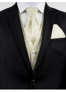 Westenset mit Ornamentmuster: Weste, Plastron, Tuch