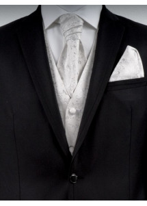 Westenset mit Ornamentmuster: Weste, Plastron, Tuch