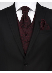 Westenset mit Ornamentmuster: Weste, Plastron, Tuch