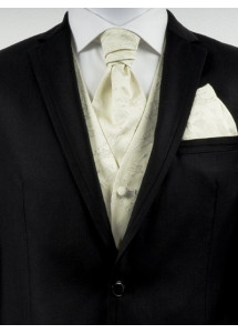 Weste mit floralem Muster im Set mit Plastron und Stecktuch Creme / Beige Ashford