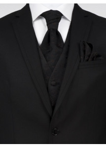 Weste mit floralem Muster im Set mit Plastron und Stecktuch Braun Ashford