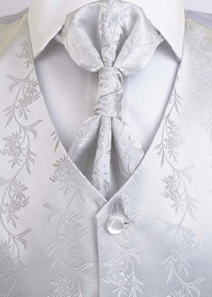 Hochzeitsweste im Set floral verziert Lorenzo Guerni silber