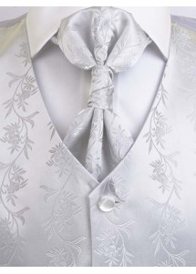 Hochzeitsweste im Set floral verziert Lorenzo Guerni silber