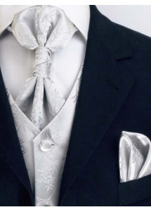 Hochzeitsweste im Set floral verziert Lorenzo Guerni silber