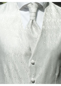 Hochzeitswesten-Set im schickem Paisley Look Silber / Grau Lorenzo Guerni