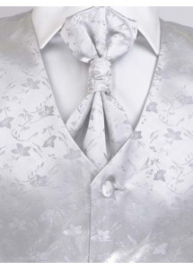 Hochzeitswesten Set dezentes Muster floral silber