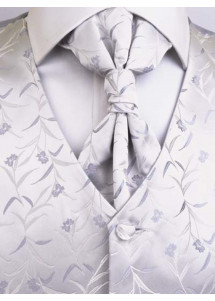 Hochzeitweste Blumenmuster im Set Venedig Silber / Grau Lorenzo Guerni