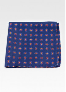 Kavaliertuch kleines Paisley-Muster navy