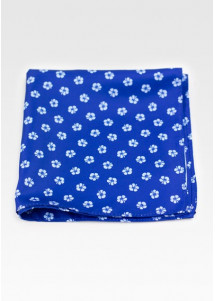 Ziertuch Blumenmotiv königsblau taubenblau