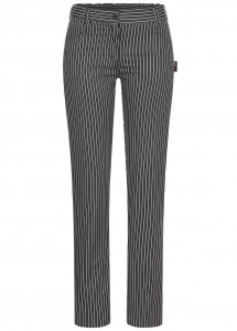 Damenkochhose gestreift im 5-Pocket-Style