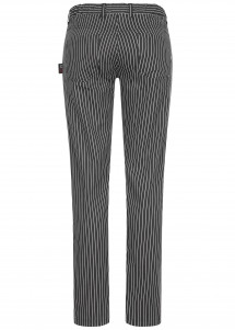 Damenkochhose gestreift im 5-Pocket-Style