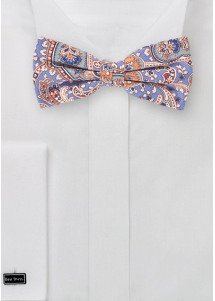 Herrenschleife Paisleymuster stahlblau