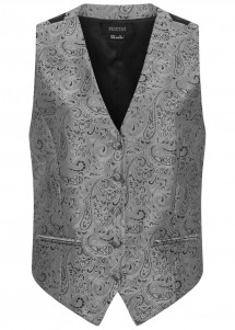 Elegante Damenweste Paisleymuster silber