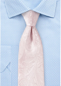 Herrenkrawatte kultiviertes Paisleymotiv blush-rosé