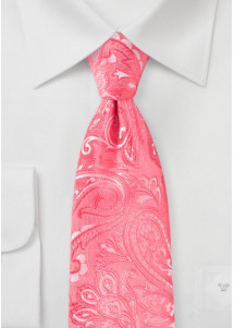 Krawatte elegantes Paisleymuster koralle