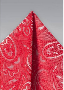 Kavaliertuch verspieltes Paisley-Muster rot