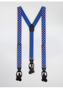 Hosenträger elastisch blau rosa Punkte