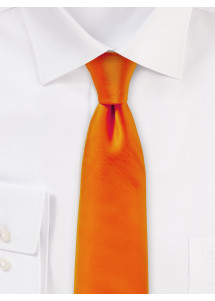 Seiden-Herrenkrawatte modischer Satinschimmer orange