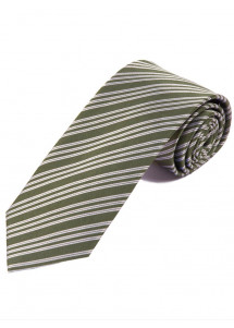 Streifen-Krawatte braungrün schneeweiß