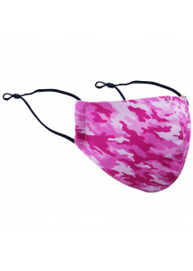 Mundschutzmaske Camo-Muster magenta