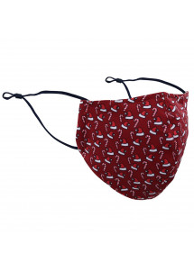 Gesichtsmaske Weihnachts-Dessin weinrot