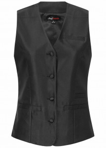 Schwarze Long-Weste (Wabenstruktur, glänzend)