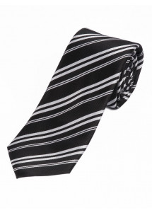 Streifen-Krawatte tiefschwarz weiß
