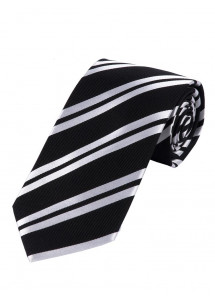 Streifen-Krawatte asphaltschwarz schneeweiß