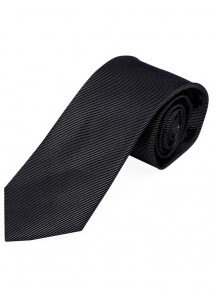 Krawatte einfarbig Streifen-Struktur tintenschwarz