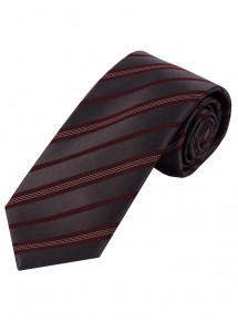 Modische Herrenkrawatte gestreift dunkelgrau schokoladenbraun schneeweiß