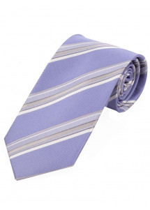 Krawatte stylisches Streifendesign  flieder hellgrau perlweiß