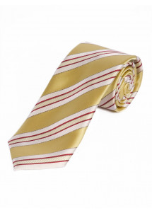 Lange Herrenkrawatte modisches Streifen-Dekor gold weiß rot