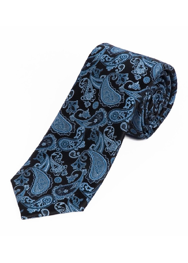 Sevenfold-Herrenkrawatte Paisley-Muster navy