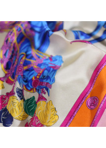 Seidentuch Pferde-Motiv farbenfroh