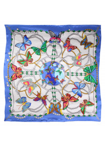 Damenhalstuch Schmetterlinge hellblau...