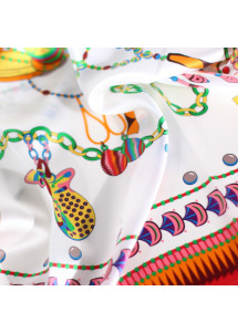 Design-Damentuch Seide rot creme