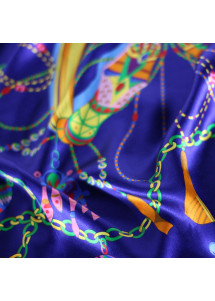 Design-Damentuch Seide mittelrot dunkelblau