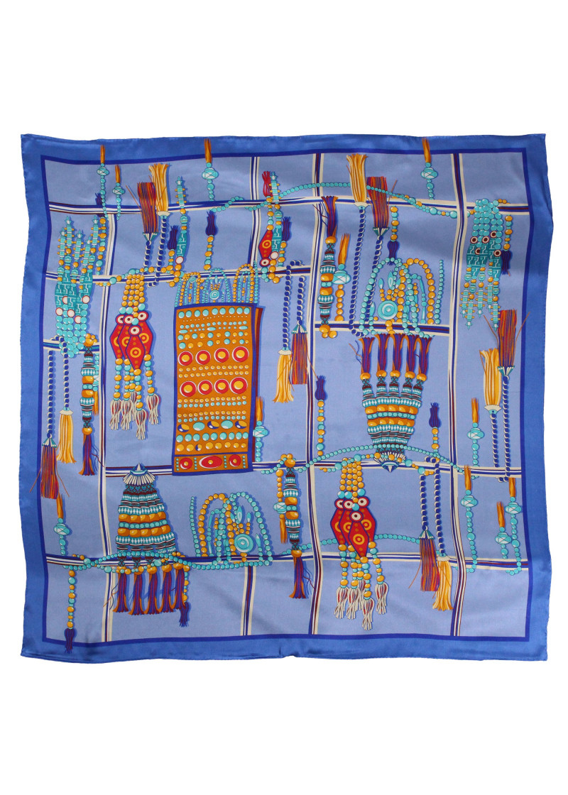 Halstuch Oversize Design-Muster taubenblau