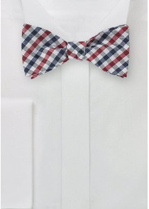 Bindefliege karogemustert nachtblau rot