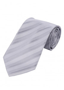 Streifen-Krawatte breit  silber weiß