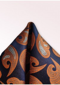 Kavaliertuch Paisley-Motiv navy und rotbraun