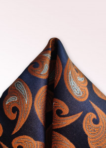 Kavaliertuch Paisley navy und rotbraun