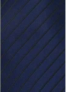 Dunkelblaue Krawatte schmale schwarze Streifen
