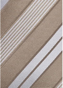 Elegante Herrenkrawatte mit Farbton Modisch gestreifte  in Beige und Perlweiß