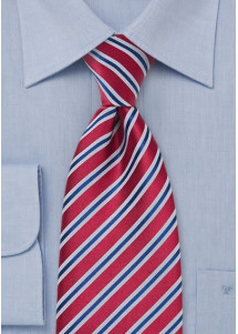 Krawatte Streifen in Farbe rubinrot