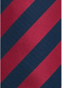 Elegante Herrenkrawatte mit Farbton XXL- gestreift rot navyblau