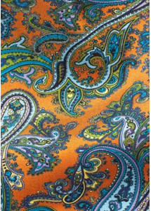 Plastron orange Paisley-Motiv