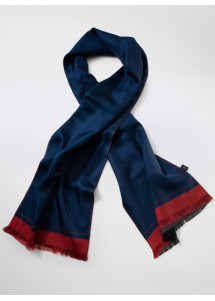 Herrenschal monochrom Doubleface nachtblau