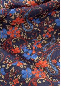 Krawattenschal dunkelblau blumig